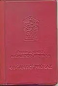 Titulní strana občanského průkazu vzor 60