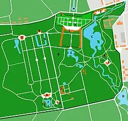 Mapa Oranienbaumského komplexu
