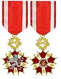 Podoba řádu mezi lety 1961–1990 v občanské skupině, s palmovými ratolestmi