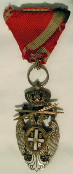 Řád bílého orla, divize za válečné zásluhy (přední strana, 1903)