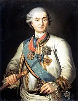 Portrét hraběte A. G. Orlova-Česmenského (1737-1807/1808) od Vigilia Eriksena z rozmezí let 1770 až 1783. Ruské národní muzeum