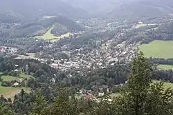 Pohled na Ostravici z Medvědí skály