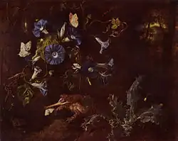 Lesní zátiší s velkým svlačcem a ropuchou, 1660