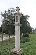 Overview of column shrines in Dančovice, Dešná, Jindřichův Hradec District.jpg