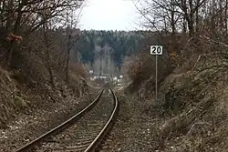Trať mezi zastávkami Lubná a Zavidov