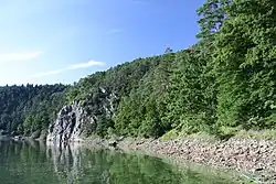 Přírodní rezervace Výří skály u Oslova při pohledu od řeky