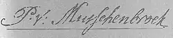 Pieter van Musschenbroek – podpis