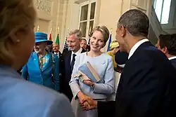 Mathilde Belgická a Barrack Obama (2014)