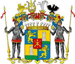 Hraběcí podoba erbu rodu Zámojských