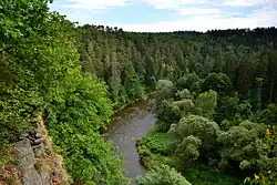 Vltava ze zříceniny hradu Maškovec