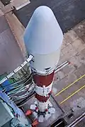 PSLV C43 na startovací rampě