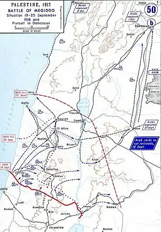 Mapa zachycující průběh bitvy