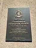 Pamětní deska na domě v Rooseveltově ulici v Praze 6 Bubenči