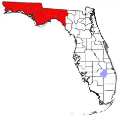 Poloha ve státě USA Florida