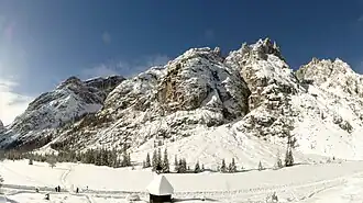 Údolí Innerfeldtal v zimě