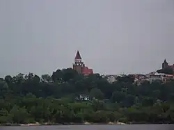 Pohled na město z údolí řeky Visla