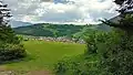 Panoramatický pohled na obec z chodníku sv. Cyrila a Metoděje