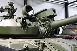 Detail přední části věže tanku (Německé muzeum tanků, 2010)