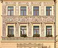 Hlavní průčelí, detail levé části