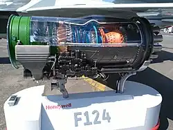 Honeywell F124 v řezu