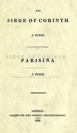 První vydání poemy roku 1816