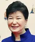 Pak Kun-hje, v úřadu 2013–2017, narozena 2. února 1952
