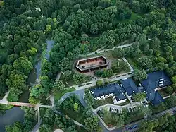 Letecký pohled na lázeňský park