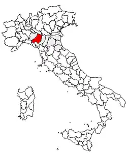 Provincie Parma na mapě Itálie
