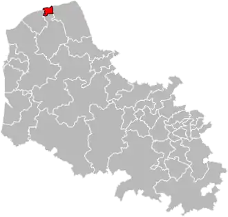 Kanton na mapě departementu Pas-de-Calais