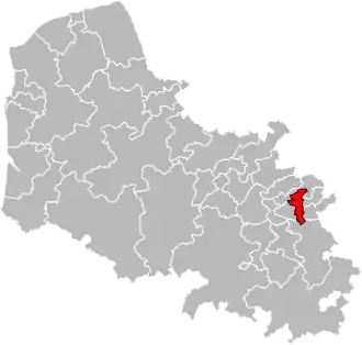 Kanton na mapě departementu Pas-de-Calais