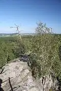 Pasecká skála, vrcholová část skalního bloku Vyhlídka