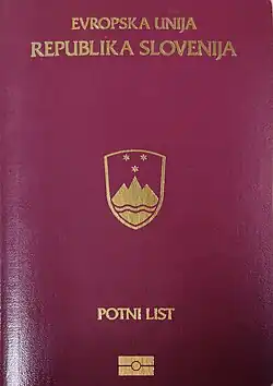 Slovinský cestovní pas