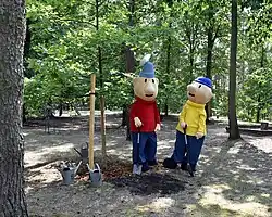 Pat a Mat sázejí strom v Botanické zahradě hl. m. Prahy (2022)