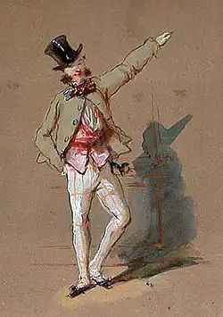 Pařížský dandy, kresba