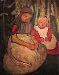 Dvě sedící dívky v lese (1904)