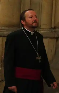 Pavel Benedikt Stránský na biskupském svěcení Zdenka Wasserbauera dne 19. května 2018 ve Svatovítské katedrále v Praze