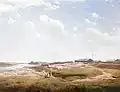 Dunaj se skladem dřeva, 1860