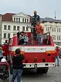 Původní vůz CAS 25 Škoda 706 RTHP využitý při natáčení seriálu Návštěvníci, prezentovaný na festivalu Pelhřimov – město rekordů 2016