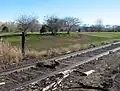 Kolej s vystřídanými styky v Oregonu v USA