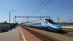 Nástupiště ve stanici Włoszczowa Północ