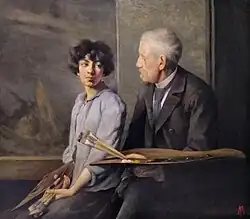Pepa Mařáková: Autoportrét s otcem Juliem Mařákem, 1896
