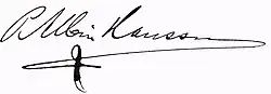 Per Albin Hansson – podpis