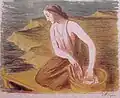 Pradlena (barevná litografia) 1930