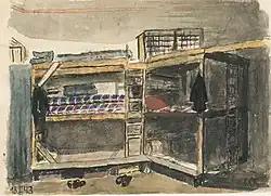 Interiér obytných místností v Terezínském ghettu (1943)