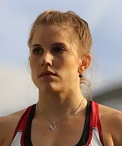 Petra Klinglerová na SP 2017 v boulderingu v Mnichově
