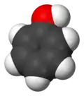 3D model molekuly fenolu
