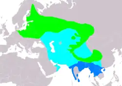 Rozšíření budníčka zeleného