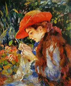 P.-A. Renoir, Marie Durand při šití (1882)
