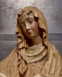Pieta z Nesvačil, detail hlavy P. Marie