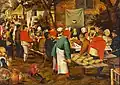 Pieter Bruegel mladší: Selská svatba, 1630